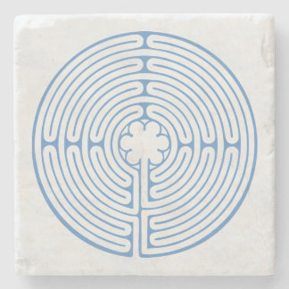 Chartres Labyrinth Blue Steinuntersetzer