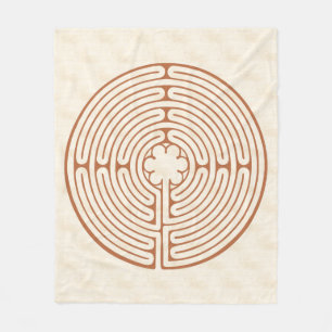 Chartres-Labyrinth Brown Fleecedecke