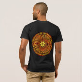 Chartres-Labyrinth-Feuer-doppelseitiges Shirt (Schwarz voll)