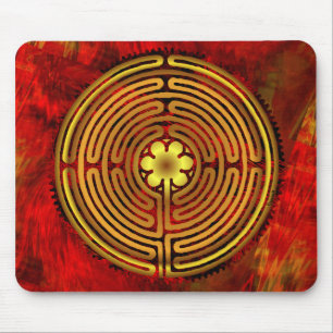 Chartres-Labyrinth-Feuer Mousepad