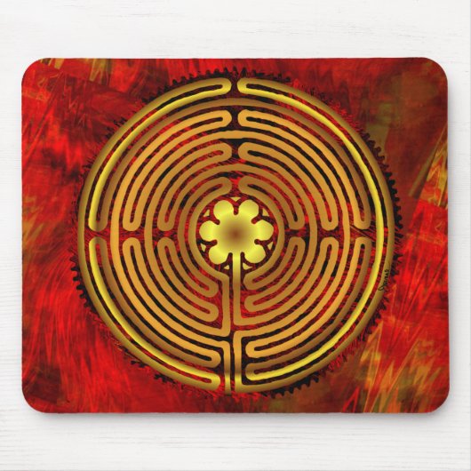 Chartres-Labyrinth-Feuer Mousepad (Vorne)