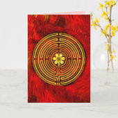 Chartres Labyrinth Fire Blank Card Karte (Gelbe Blume)
