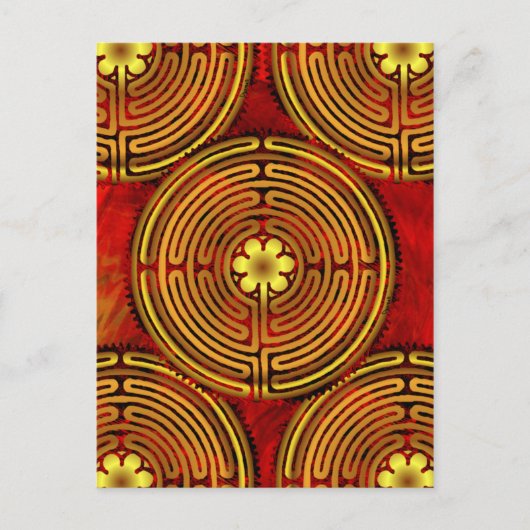 Chartres Labyrinth Fire Postcard Postkarte (Vorderseite)