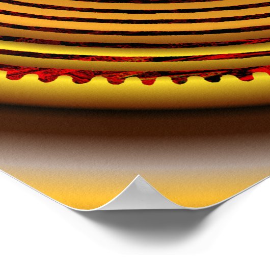 Chartres Labyrinth Fire Sun Print Poster (Ecke)