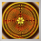 Chartres Labyrinth Fire Sun Print Poster (Vorne)