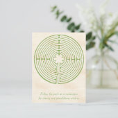 Chartres Labyrinth Green Postkarte (Stehend Vorderseite)