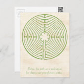 Chartres Labyrinth Green Postkarte (Vorne/Hinten)