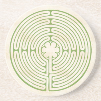 Chartres Labyrinth Green Sandstein Untersetzer