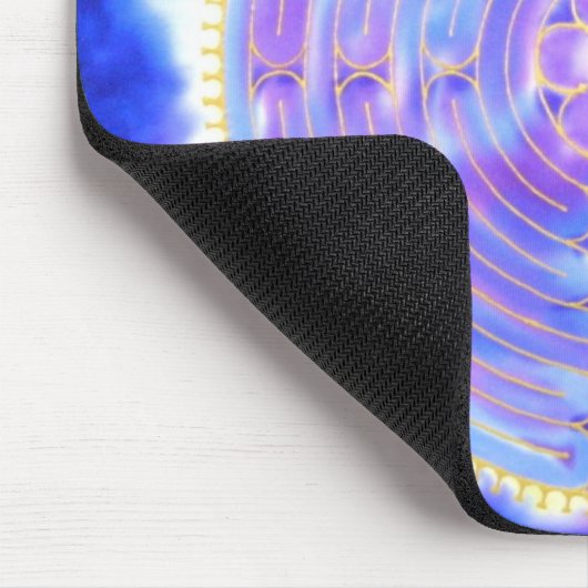 Chartres-Labyrinth im Blau: Eine Silkandart Mousepad (Ecke)