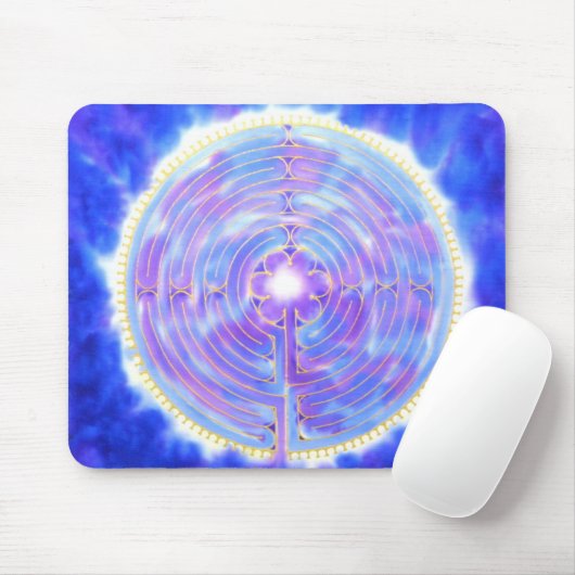 Chartres-Labyrinth im Blau: Eine Silkandart Mousepad (Mit Mouse)