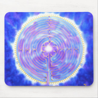 Chartres-Labyrinth im Blau: Eine Silkandart Mousepad