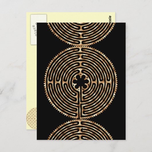 Chartres Labyrinth Pearl Dark Paths Postcard Postkarte (Vorne/Hinten)