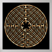 Chartres Labyrinth Pearl Dark Paths Print Poster (Vorne)