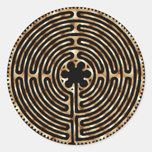 Chartres Labyrinth Pearl Dark Paths Sticker (Vorderseite)