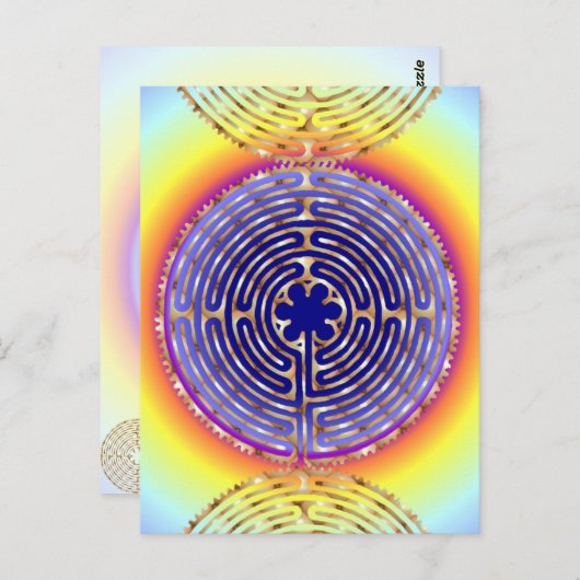 Chartres Labyrinth Pearl Light Paths Postcard Postkarte (Vorne/Hinten)