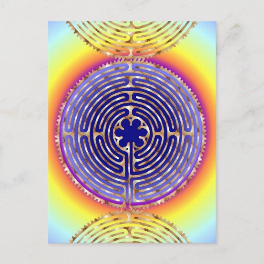 Chartres Labyrinth Pearl Light Paths Postcard Postkarte (Vorderseite)