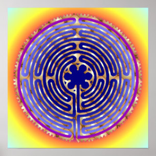 Chartres Labyrinth Pearl Light Paths Print Print Poster