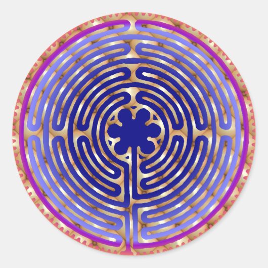 Chartres Labyrinth Pearl Light Paths Sticker (Vorderseite)