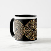 Chartres-Labyrinth-Perlen-dunkle Weg-Tasse Tasse (Vorderseite Links)