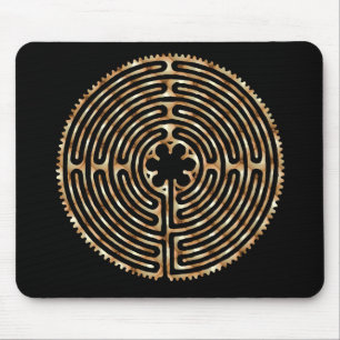 Chartres-Labyrinth-Perlen-dunkle Wege Mousepad