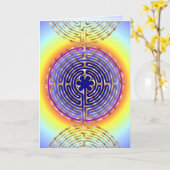 Chartres-Labyrinth-Perlen-Licht-Weg-leere Karte (Gelbe Blume)