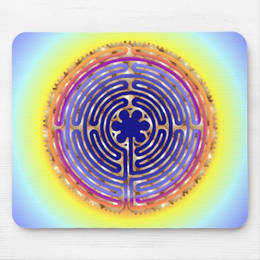 Chartres-Labyrinth-Perlen-Licht-Wege Mousepad (Vorne)