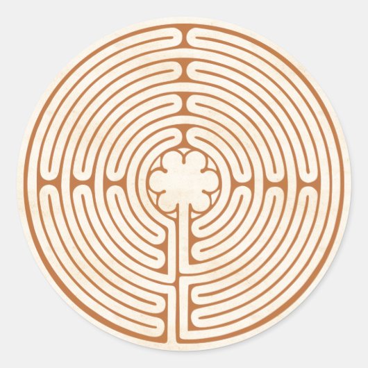 Chartres Labyrinth Runder Aufkleber (Vorderseite)
