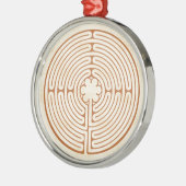 Chartres Labyrinth Silbernes Ornament (Links)