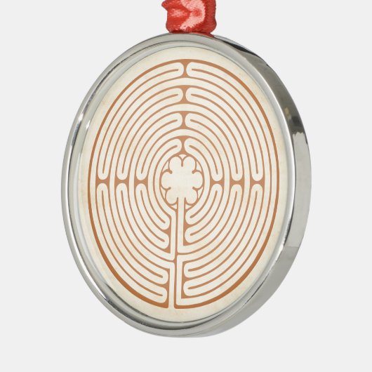 Chartres Labyrinth Silbernes Ornament (Links)