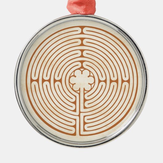 Chartres Labyrinth Silbernes Ornament (Vorne)