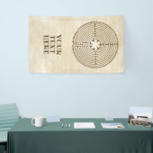 Chartres Labyrinth - Spirituelles Symbol Antique 1 Banner (Messeveranstaltung)
