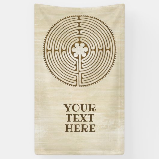 Chartres Labyrinth - Spirituelles Symbol Antique 1 Banner (Vertikal)