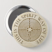 Chartres Labyrinth - Spirituelles Symbol Antique 1 Button (Vorne & Hinten)