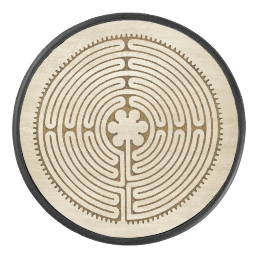 Chartres Labyrinth - Spirituelles Symbol Antique 1 Eishockey Puck (Vorderseite)