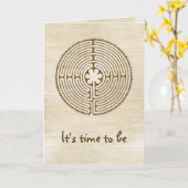 Chartres Labyrinth - Spirituelles Symbol Antique 1 Karte (Gelbe Blume)