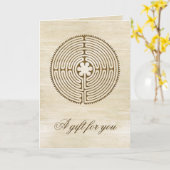 Chartres Labyrinth - Spirituelles Symbol Antique 1 Karte (Gelbe Blume)