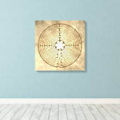 Chartres Labyrinth - Spirituelles Symbol Antique 1 Leinwanddruck (Insitu (Holzboden))