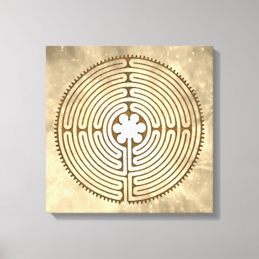Chartres Labyrinth - Spirituelles Symbol Antique 1 Leinwanddruck (Vorderseite)