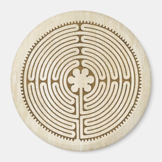 Chartres Labyrinth - Spirituelles Symbol Antique 1 Magnet (Vorne)