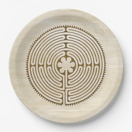 Chartres Labyrinth - Spirituelles Symbol Antique 1 Pappteller (Vorderseite)