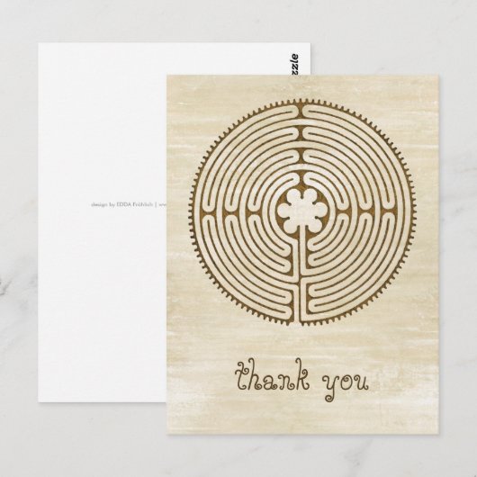 Chartres Labyrinth - Spirituelles Symbol Antique 1 Postkarte (Vorne/Hinten)