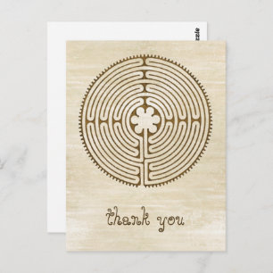 Chartres Labyrinth - Spirituelles Symbol Antique 1 Postkarte