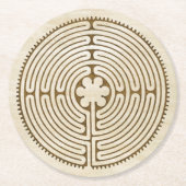 Chartres Labyrinth - Spirituelles Symbol Antique 1 Runder Pappuntersetzer (Vorderseite)