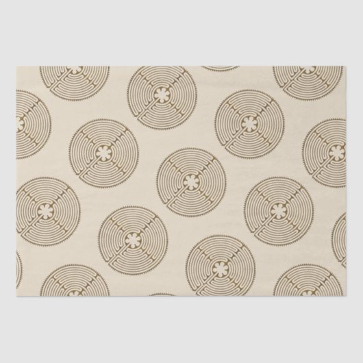Chartres Labyrinth - Spirituelles Symbol Antique 1 Seidenpapier (Vorderseite)