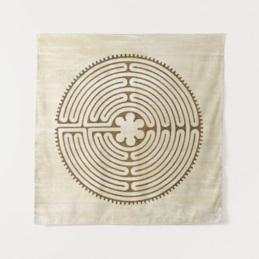 Chartres Labyrinth - Spirituelles Symbol Antique 1 Wandteppich (Vorderseite (Horizontal))