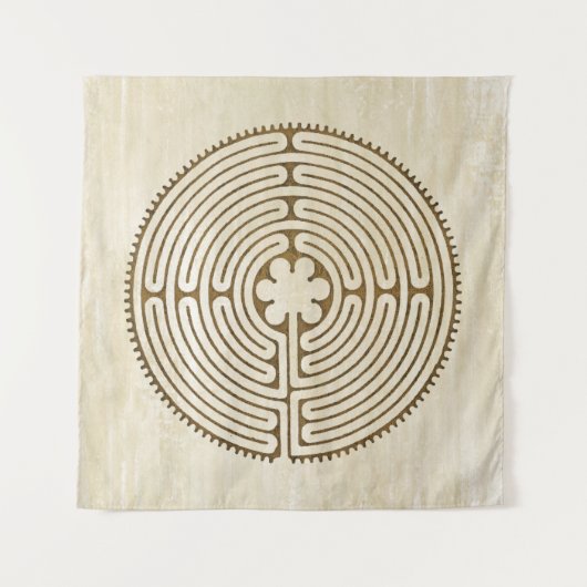 Chartres Labyrinth - Spirituelles Symbol Antique 1 Wandteppich (Vorderseite)
