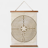 Chartres Labyrinth - Spirituelles Symbol Antique 1 Wandteppich Mit Holzrahmen (Vorderseite)