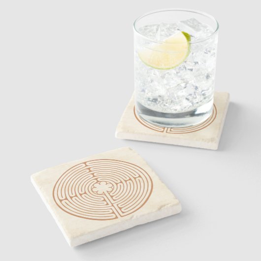 Chartres Labyrinth Steinuntersetzer (Seitenansicht)