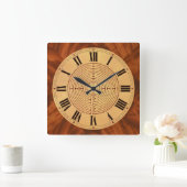 Chartres-Labyrinth-Wanduhr Quadratische Wanduhr (Zuhause)