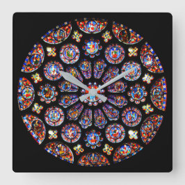 Chartres Rose Window Quadratische Wanduhr